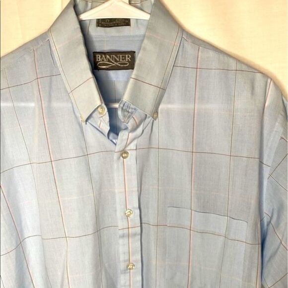 Vintage 80's Banner Men's Shirt Size 17 - Picture 2 of 3